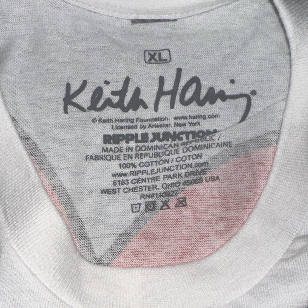 Ripple Junction Keith Haring Heart White T-Shirt - XL - Picture 4 of 4
